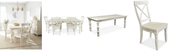 Furniture Aberdeen Worn White Expandable Dining Furniture, 7-Pc. Set (Table & 6 Side Chairs)